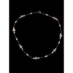 925 Sterling Silver Black And White Pearl 16.5" Long Necklace